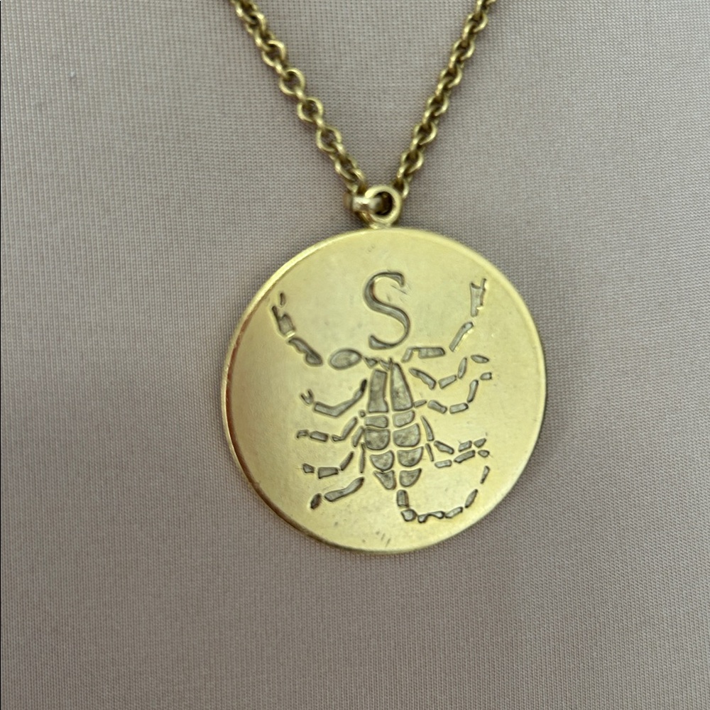 Scorpio Pendant Necklace Gold Tone